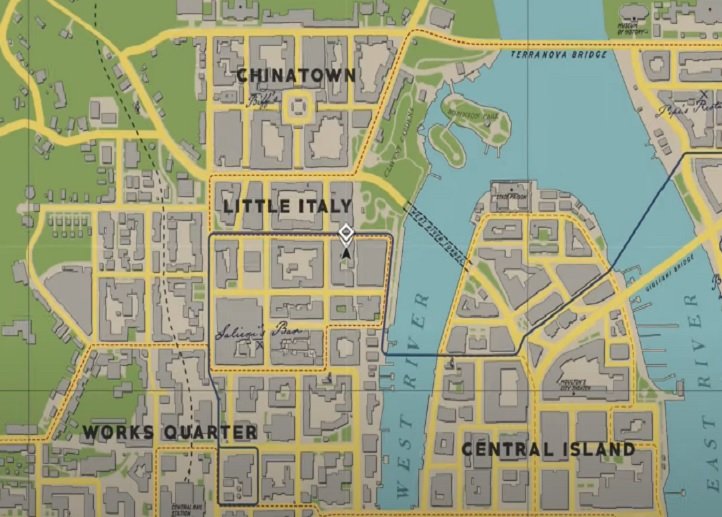 Une section de la carte de Mafia 1