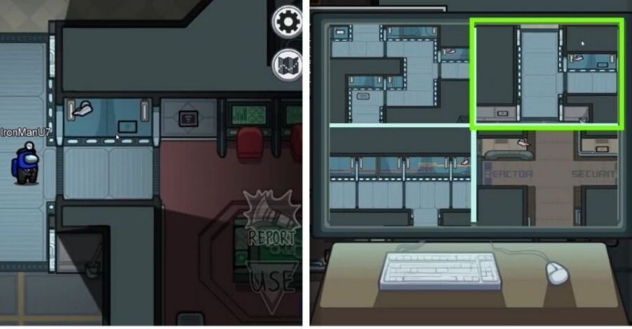 Caméra à l'entrée de la salle d'administration du Skeld