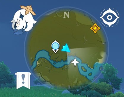 Localisation des étoiles de la mini-carte Genshin Impact