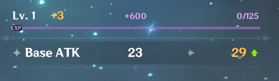 Une capture d'écran de la mise à niveau des armes d'amélioration dans Genshin Impact