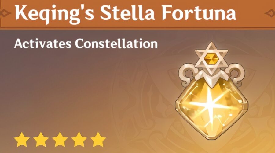 Une capture d'écran du matériel nécessaire pour mettre à niveau la constellation de Keqing dans Genshin Impact.