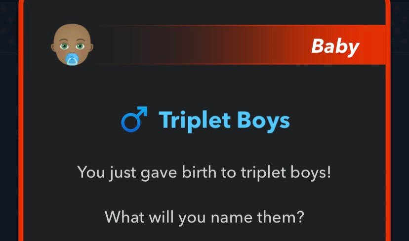 Exemple de triplets dans BitLife