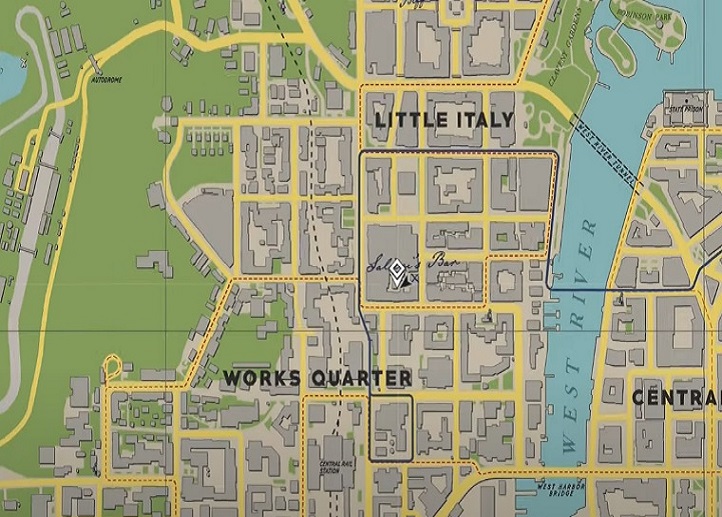 Une section de la carte de Mafia 1