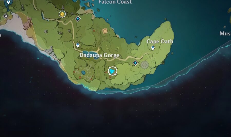 Une capture d'écran de l'emplacement du troisième joint dans Genshin Impact