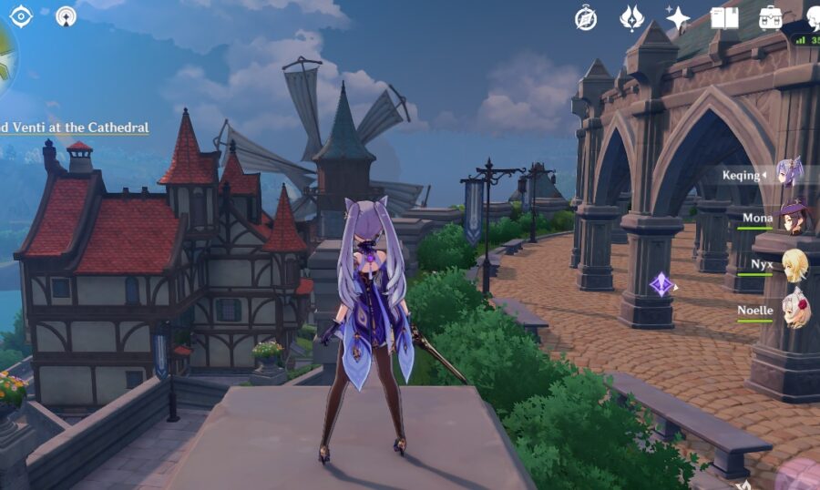 Une capture d'écran de la carte de Genshin Impact montrant l'emplacement d'un coffre caché.