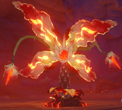 Une capture d'écran d'Elite Boss Pyro Regisvine dans Genshin Impact