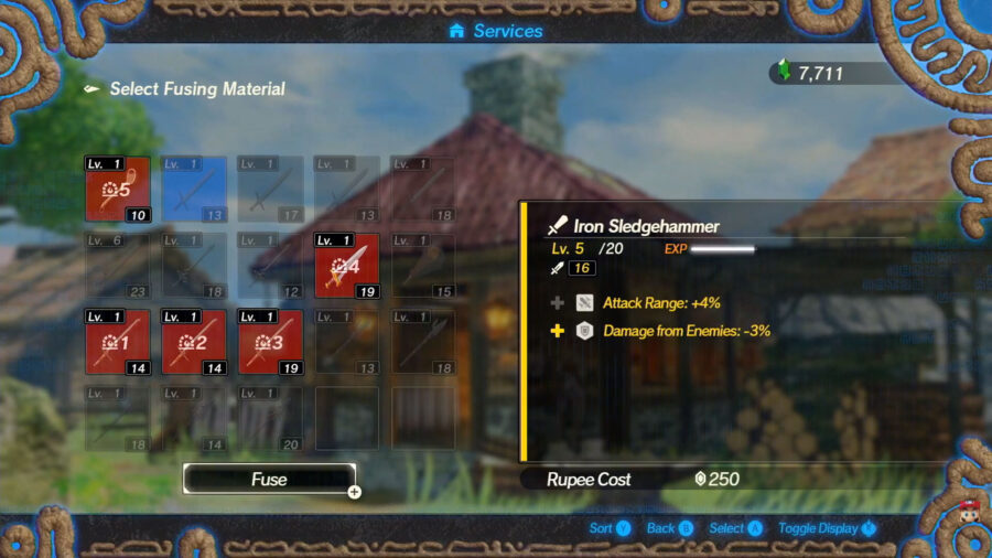 Amélioration et fusion des armes dans Hyrule Warriors: Age of Calamity