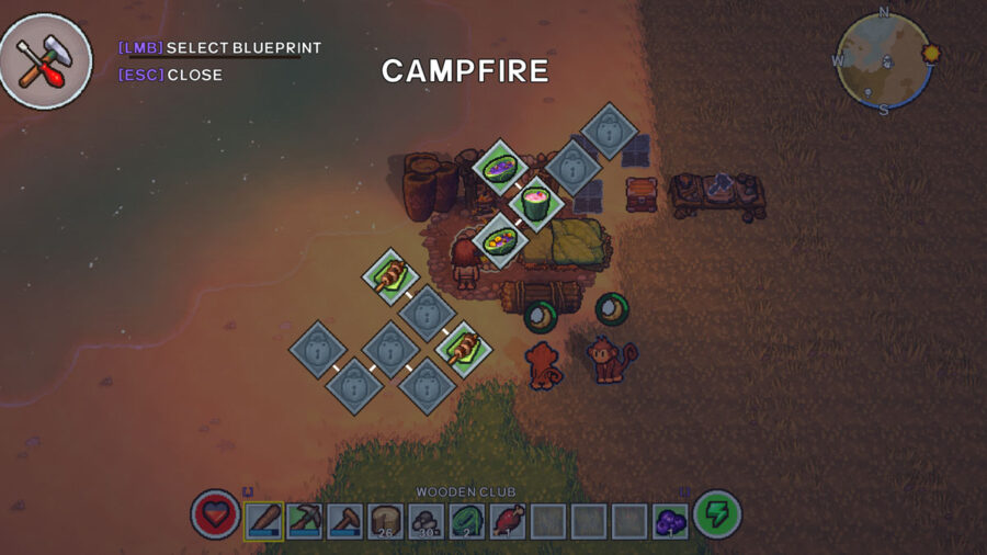 Menu de cuisine au feu de camp dans The Survivalists