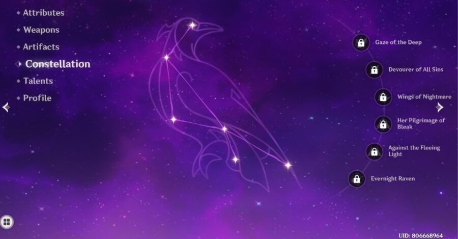 Constellation de Fischl dans Genshin Impact