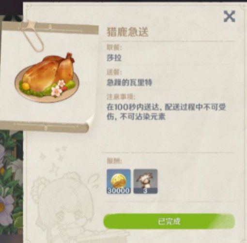 Exemple de plat d'événement Genshin Impact