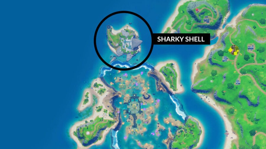 Emplacement de Sharky Shell sur la carte Fortnite