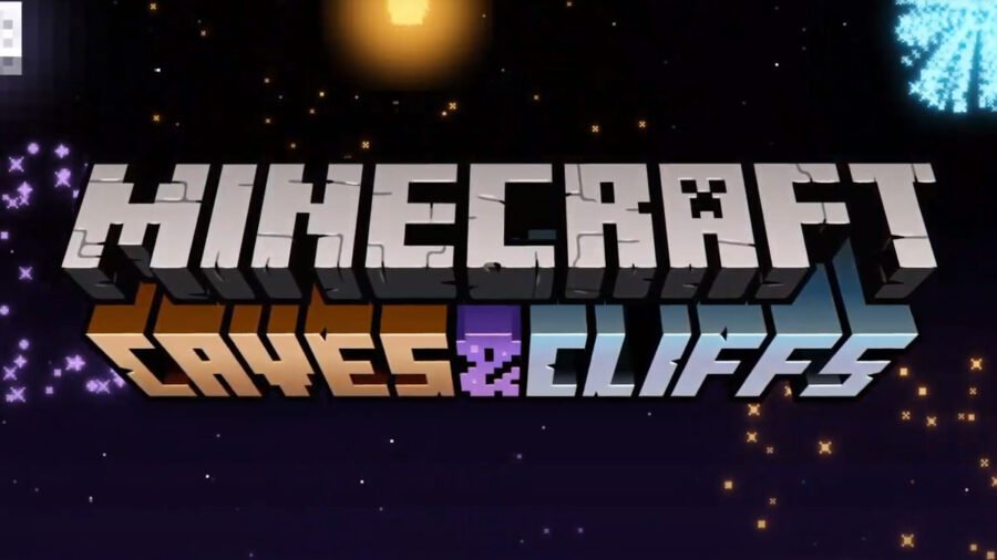 Logo des grottes et des falaises de Minecraft