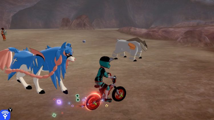 Une capture d'écran de la toundra de la couronne montrant l'emplacement du Pokémon légendaire Terrakionis