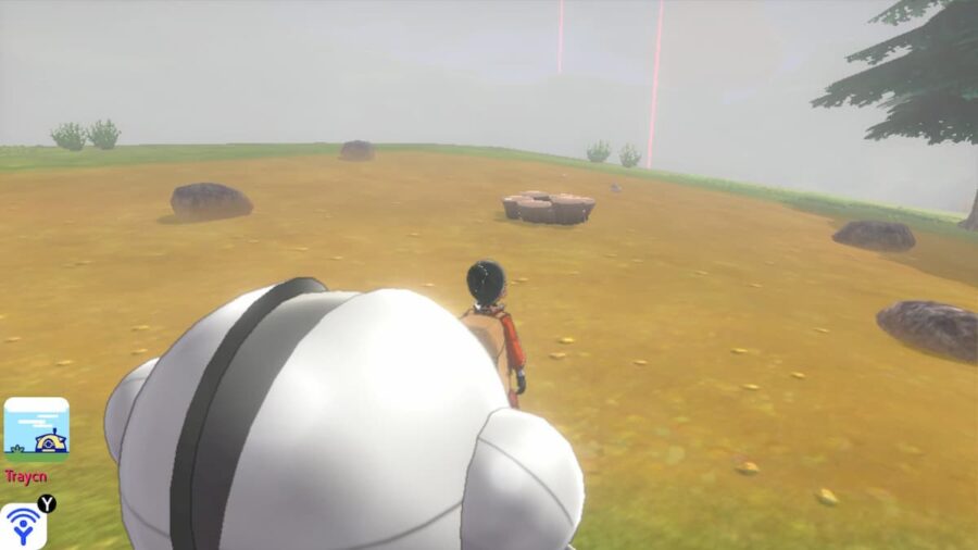 Une capture d'écran de la toundra de la couronne montrant l'emplacement de la tanière inactive pour pouvoir invoquer Regigigas