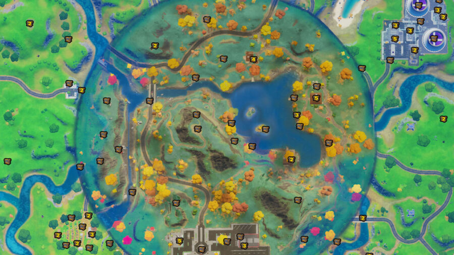 Carte des coffres du nord de l'État de New York