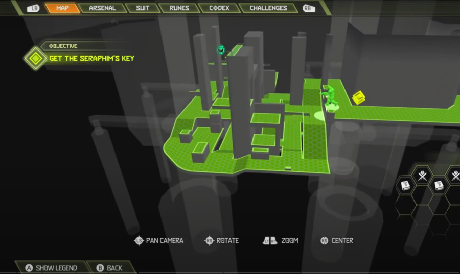 Une capture d'écran de la carte Doom Eternal montrant où aller pour trouver le premier secret