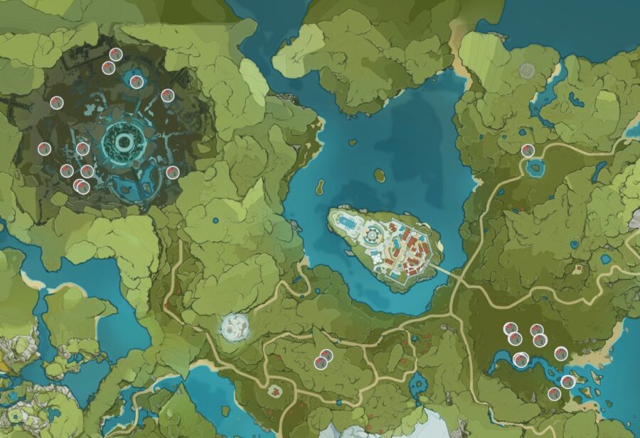 Une capture d'écran de l'endroit où trouver Windwheel Aster dans Genshin Impact.