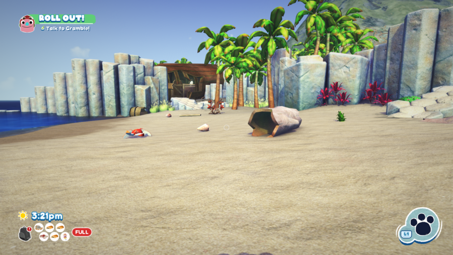 Une photo du bateau en bois qui est l'entrée de la zone de Boiling Bay à Bugsnax