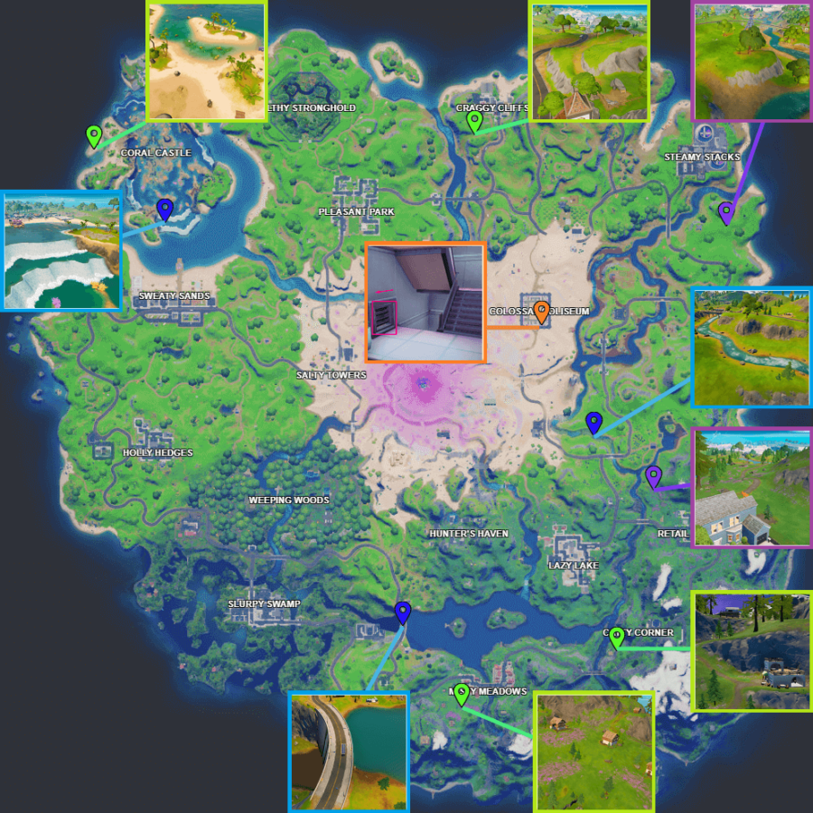 Tous les emplacements de pièces pour la semaine 13 de Fortnite.