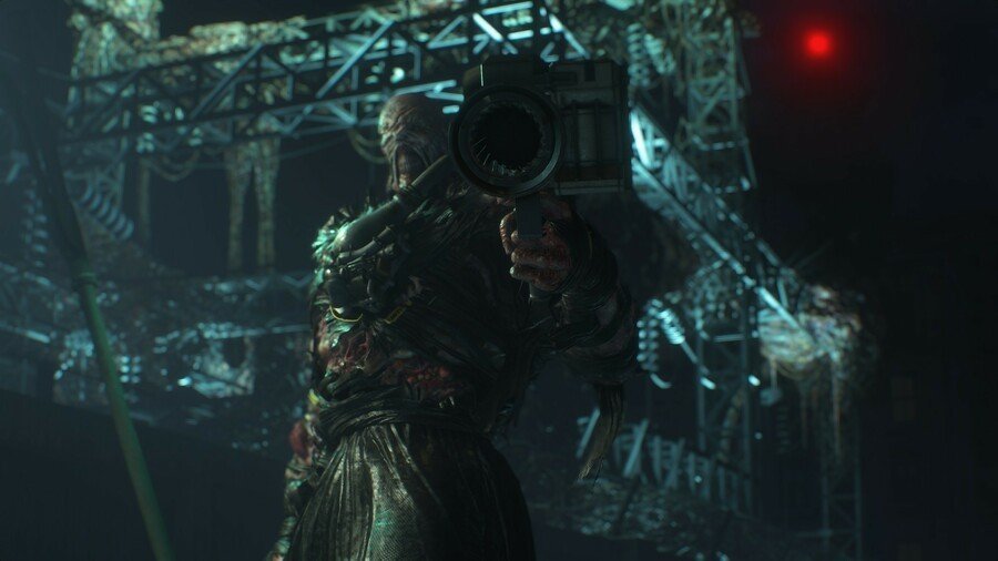 Nemesis avec son Rocket Launcher dans le remake de Resident Evil 3