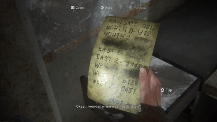 The Last of Us 2: Comment ouvrir le coffre-fort de Gate West 2
