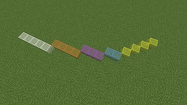 Pour un cercle Minecraft de 5 blocs, construisez horizontalement, puis verticalement.