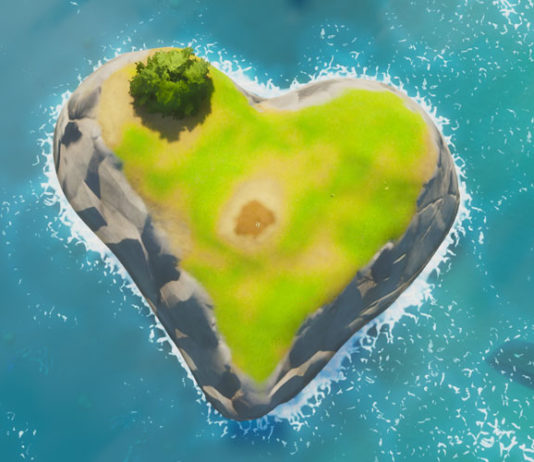 Où est l'île en forme de cœur à Fortnite?
