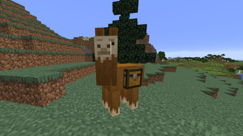 Lama avec un coffre attaché dans Minecraft