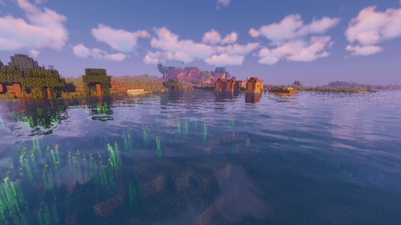Exemple de capture d'écran du shader Vibrant de Sildur dans Minecraft