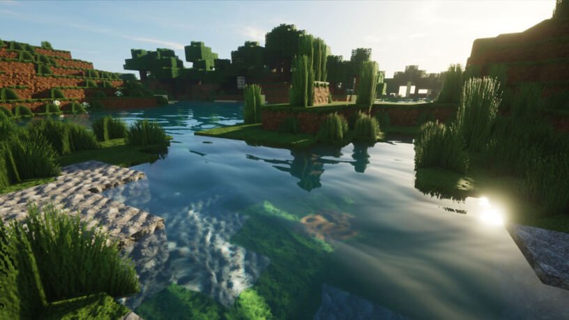 Exemple de capture d'écran du shader SEUS dans Minecraft