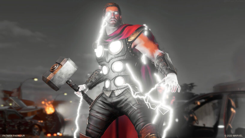 Thor couvert d'éclairs
