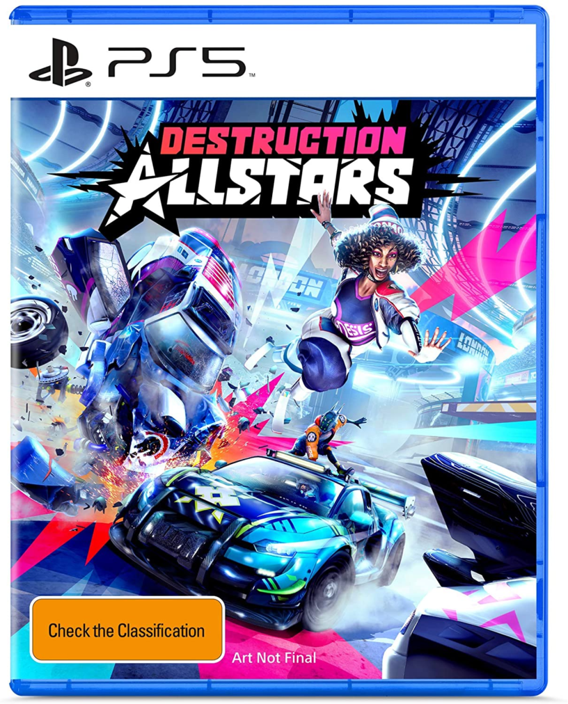 Un support de palce pour le jeu PlayStation 5 Destruction Allstars