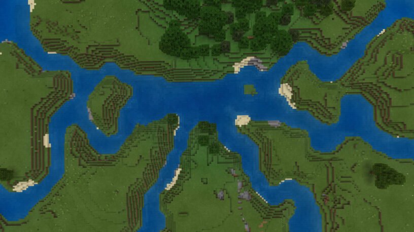De nombreuses rivières convergent en un seul endroit dans Minecraft