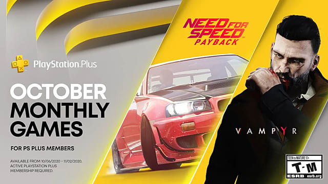 Vampyr et Need for Speed ​​Payback sont les jeux gratuits PS Plus d'octobre
