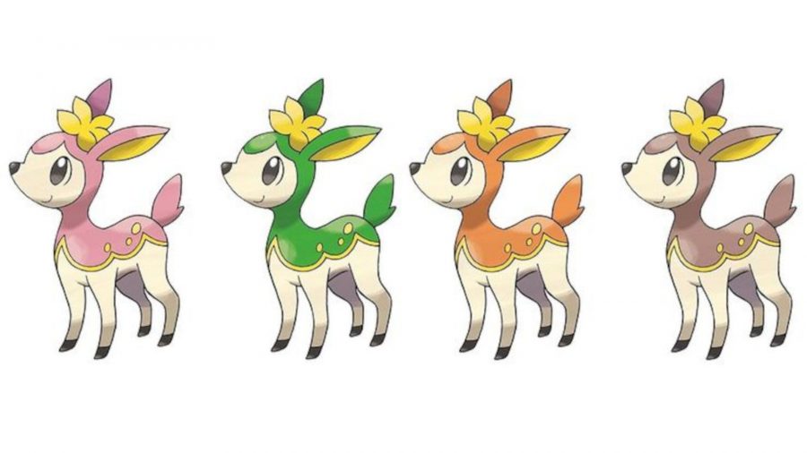 Les quatre formes de cerf, allant du printemps, été, automne et hiver. Chacun apparaît dans une saison différente dans Pokémon Go.