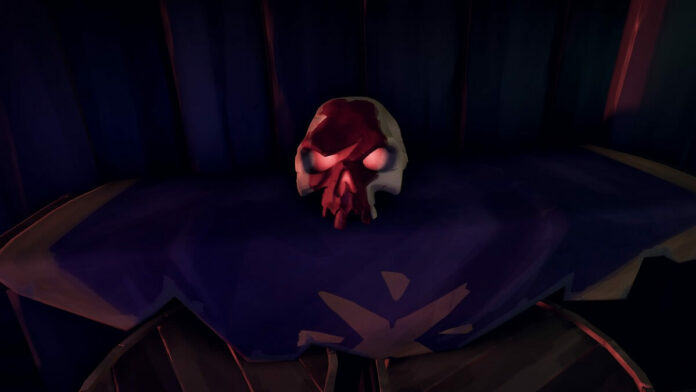 A screenshot of a Ritual Skull from Sea of Thieves.