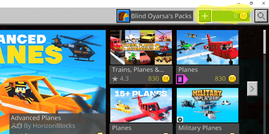 Une capture d'écran mettant en évidence le bouton Minecoin sur Minecraft.