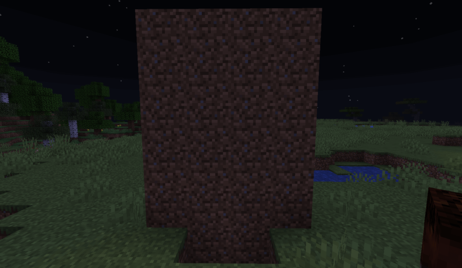 Un mur de terre de base dans Minecraft.