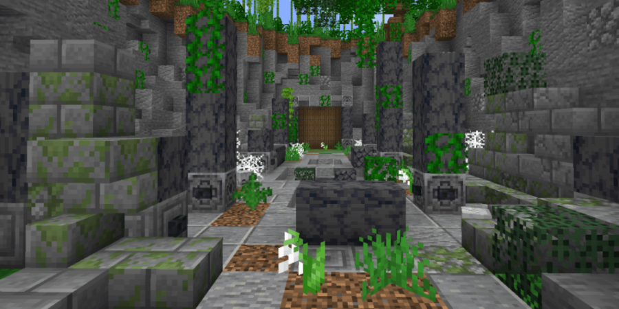 Une capture d'écran de la carte Minecraft The Forbidden Realm.