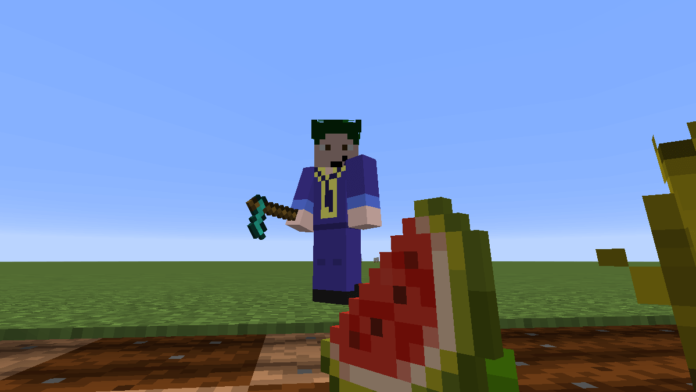 A screenshot of Barish looking at a melon