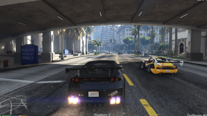 A race about to start in GTA V.