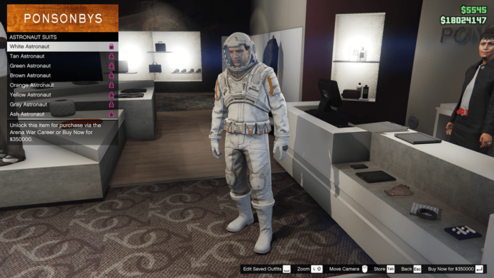 A white astronaut suit in GTA V.