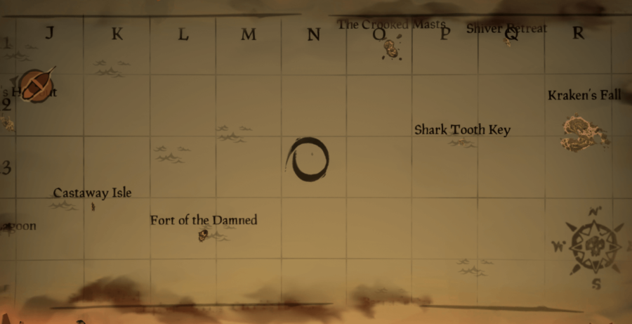Un cercle sur l'île N13 de Sea of ​​Thieves.