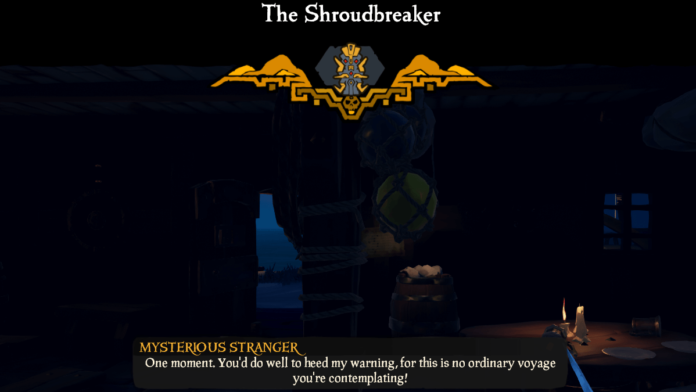 Starting the Shroudbreaker Tall Tale in Sea of Thieves.