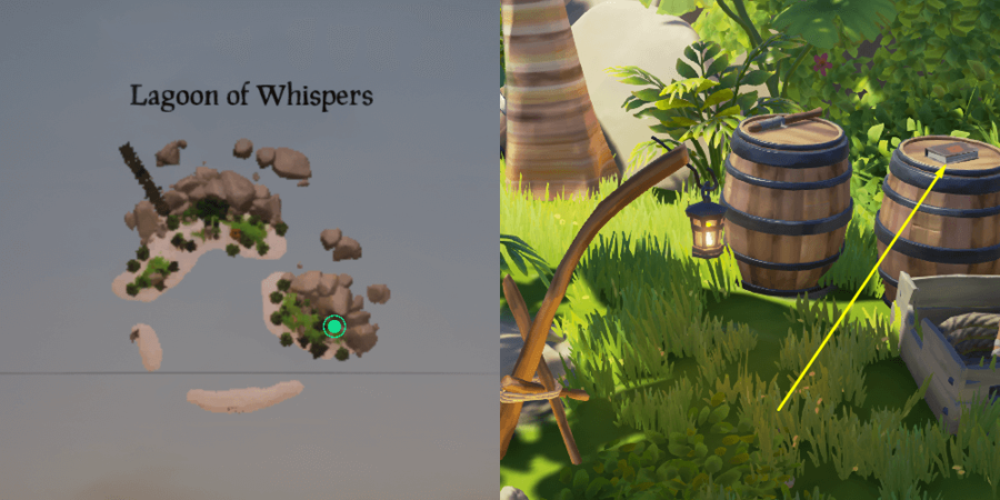 L'emplacement du Journal sur Lagoon of Whispers.