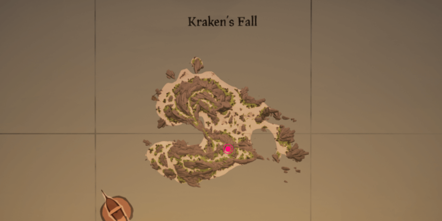 Emplacement de la lanterne enchantée sur la chute de Kraken.