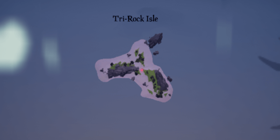 L'emplacement de l'artefact sur l'île de Tri-rock.