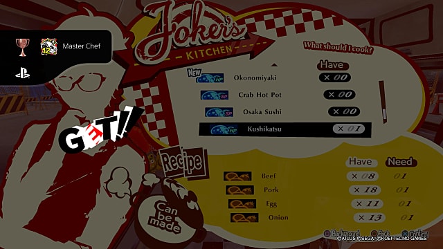 Guide de recettes Persona 5 Strikers: Comment devenir Master Chef
