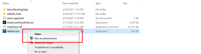 L'option Exécuter en tant qu'administrateur dans les fichiers système.