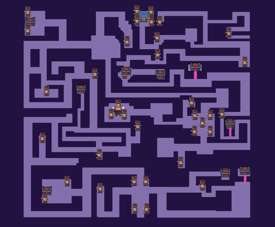La carte du labyrinthe du crâne à Forager.
